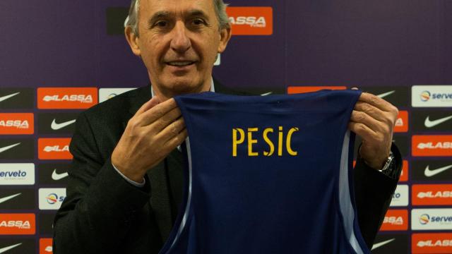 Svetislav Pesic en su presentación como técnico del Barça en enero de 2018.