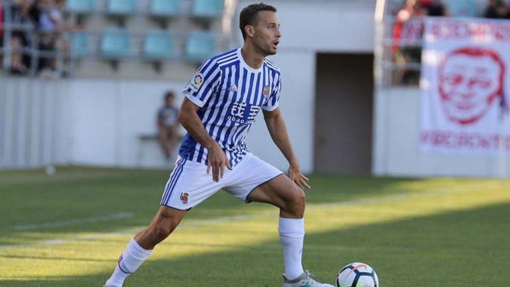 Canales en un partido con la Real Sociedad. Foto: realsociedad.eus