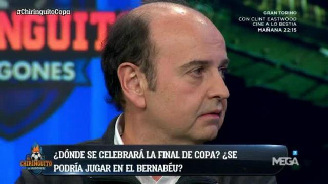 Juanma Rodríguez, en El Chiringuito. Foto: Twitter (@elchiringuitotv)