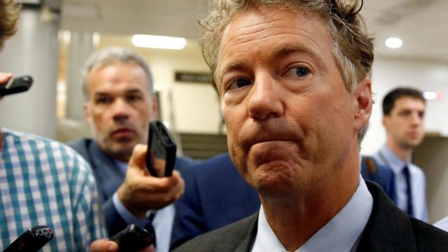 El republicano Rand Paul, durante la sesión en el Senado.