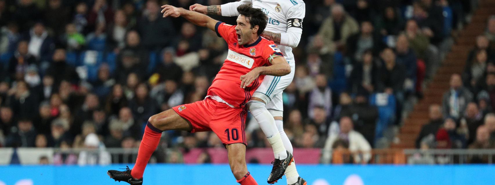 Sergio Ramos y Xabi Prieto en el Real Madrid - Real Sociedad.