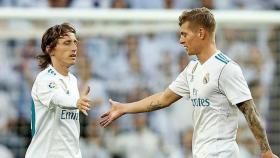 Kroos y Modric, en un partido del Real Madrid
