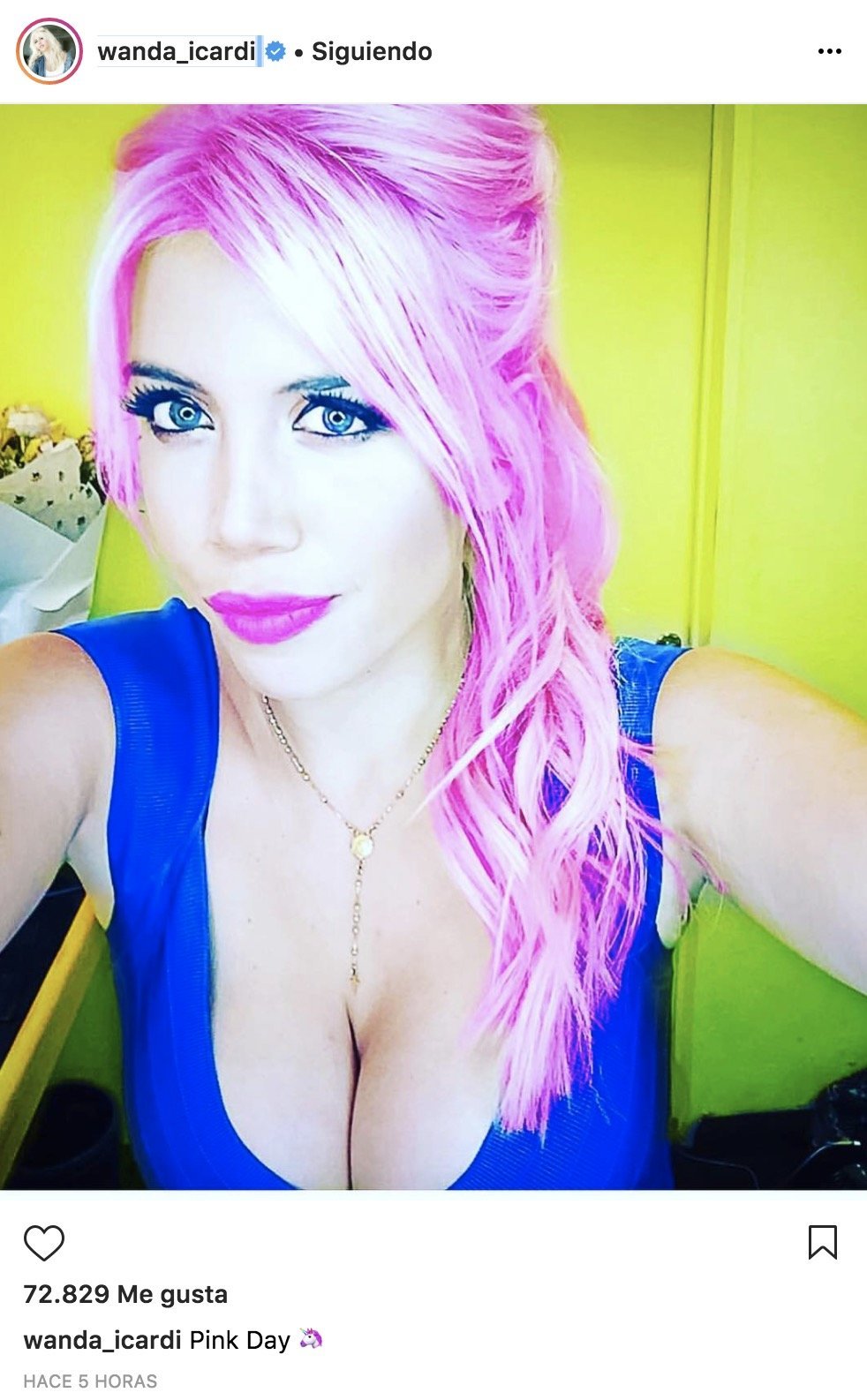 Wanda Icardi, con el pelo rosa