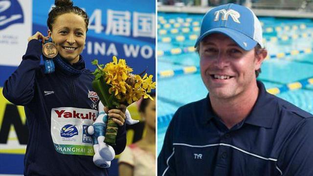 Ariana Kukors y su entrenador.