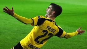 Pulisic, celebrando un gol del Borussia Dortmund. Foto: Twitter (@UEFAcom_de)