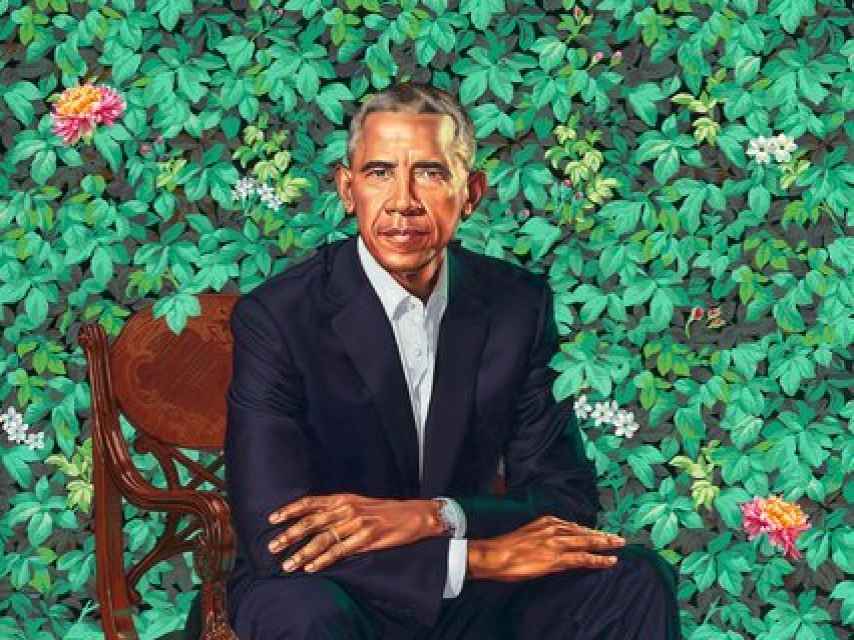 El retrato de Barack Obama, pintado por Kehinde Wiley.