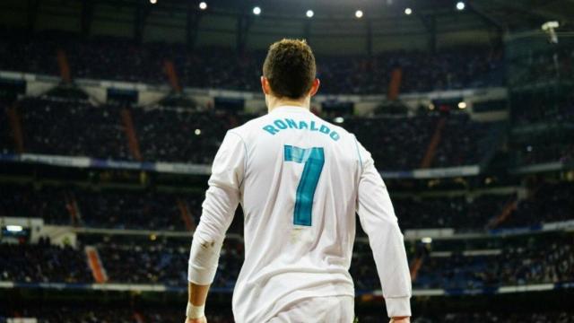 Cristiano Ronaldo celebra su gol. Fotógrafa: Virginia López / El Bernabéu