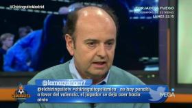 Juanma Rodríguez en El Chiringuito. Foto: Twitter (@elchiringuitotv)