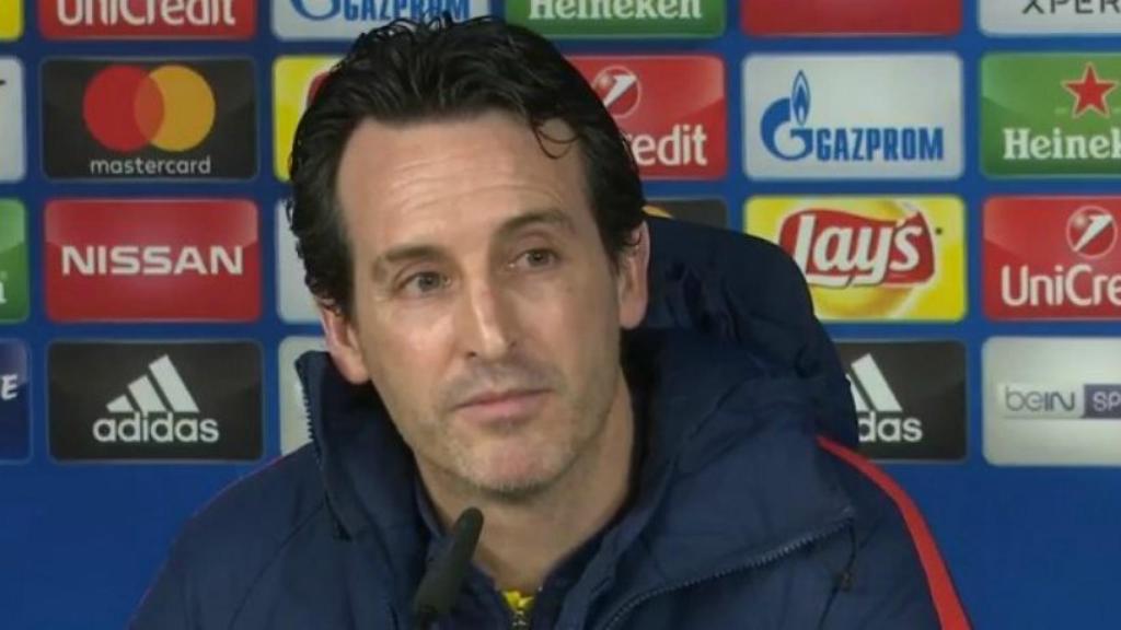 Emery en rueda de prensa. Foto: Twitter (@chirichampions).