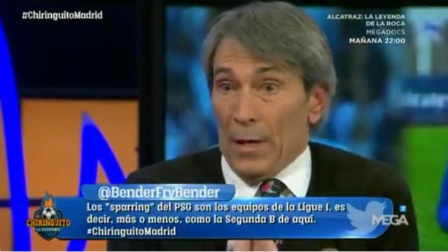 Lobo Carrasco en El Chiringuito. Foto: Twitter (@elchiringuitotv)