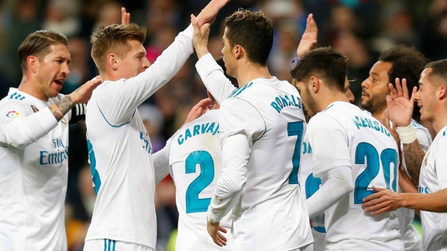 Celebración del gol de Kroos