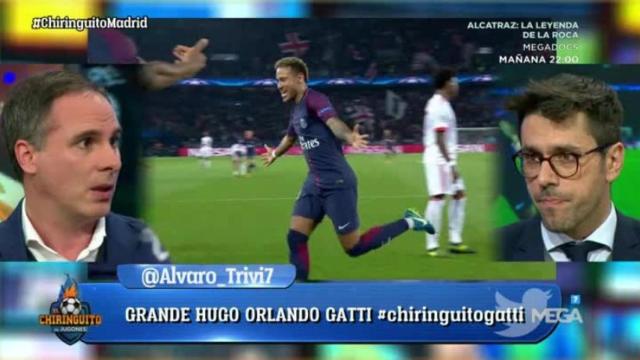 Manu Sainz y Roberto Morales debaten sobre Neymar. Foto: Twitter (@elchiringuitotv)