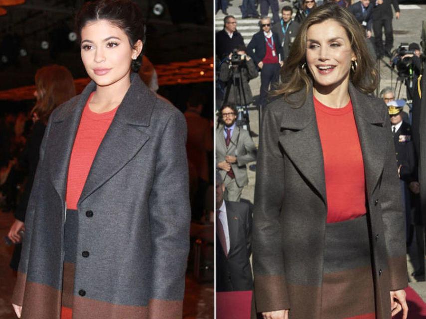 Kylie Jenner y la reina Letizia con el mismo look.