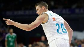 Jaycee Carroll celebra una canasta contra el Unicaja.