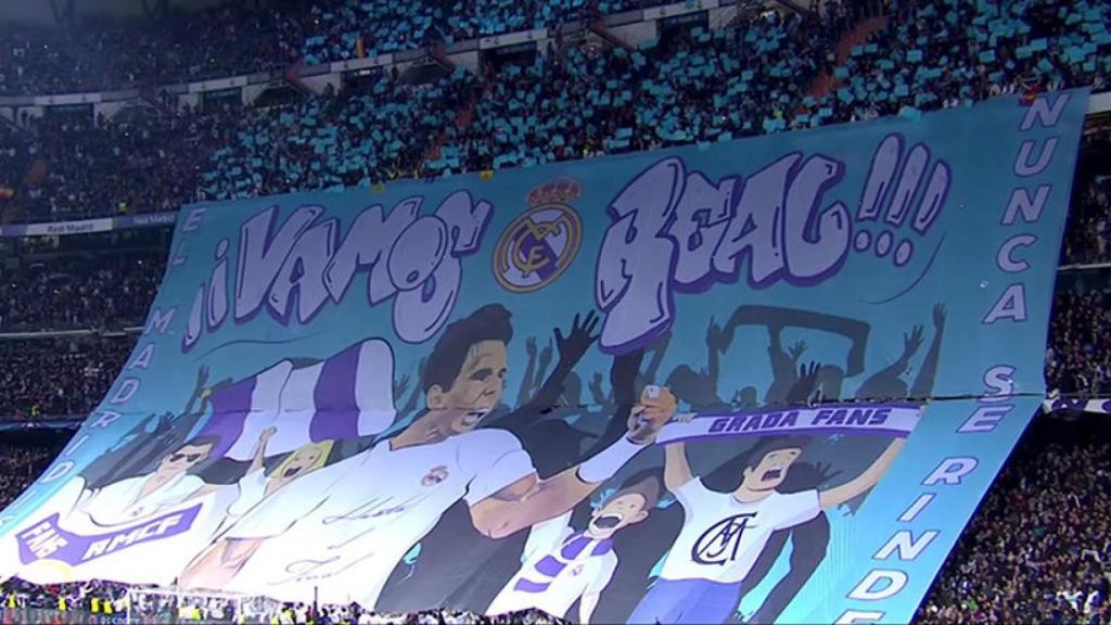 Tifo en el Santiago Bernabéu