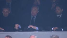 Florentino Pérez y Nicolas Sarkozy, en el palco del Santiago Bernabéu