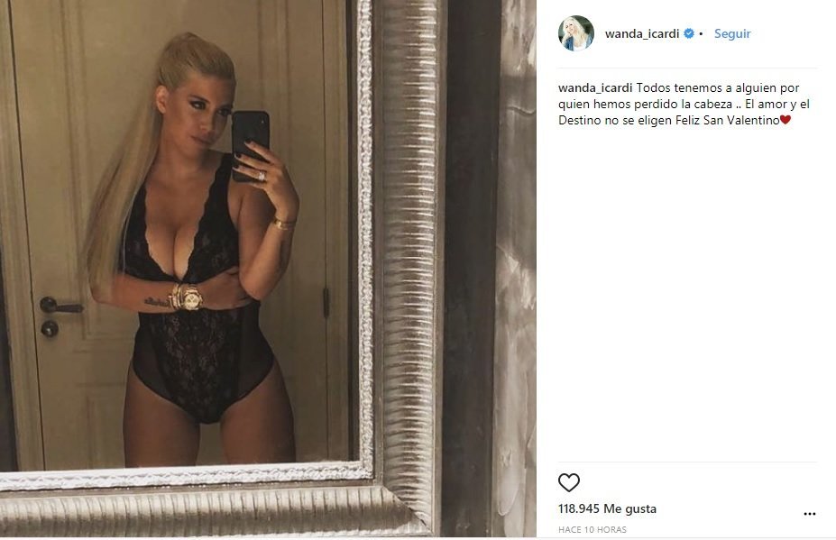 El posado más sensual de Wanda Icardi por San Valentín