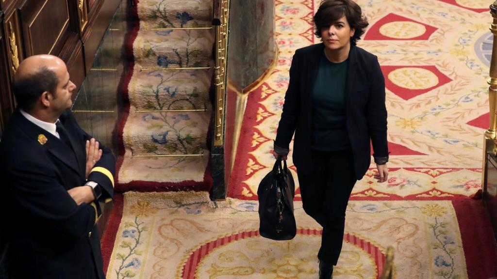 La vicepresidenta del Gobierno, Soraya Sáenz de Santamaría, en el Congreso.