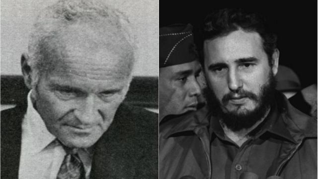 A la izquierda, Sidney Gottlieb; a la derecha, Fidel Castro.