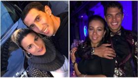 Di María y Thiago Silva con sus esposas