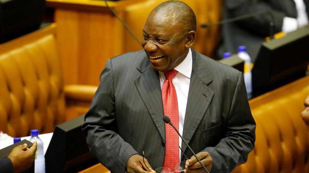 Cyril Ramaphosa en el Parlamento.