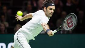 Federer, en su partido de segunda ronda de Rotterdam.
