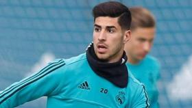 Asensio, durante un entrenamiento del Real Madrid