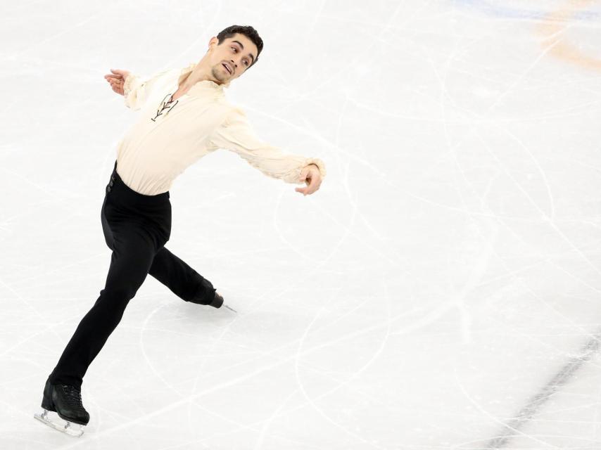 Javier Fernández, durante su programa largo en Pyeongchang.