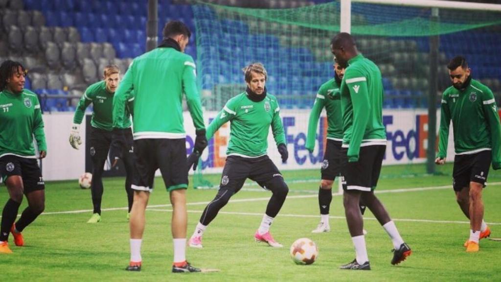 Coentrao en un entrenamiento. Foto: Twitter (@Sporting_CP).