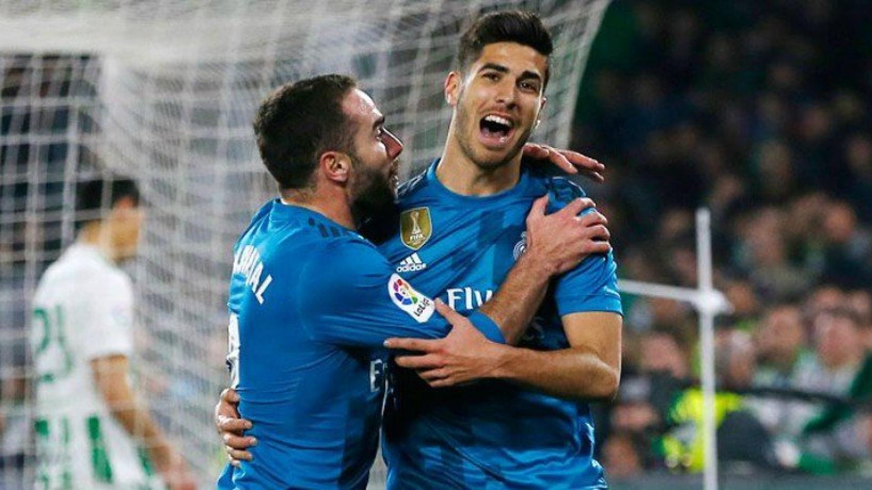 Carvajal celebra con Asensio