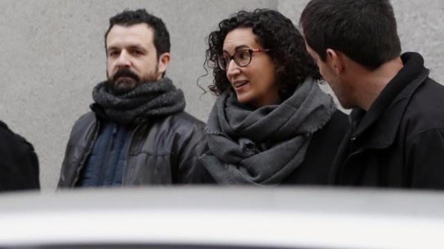 La secretaria general de ERC, Marta Rovira, a su llegada a la sede del Tribunal Supremo en febrero.