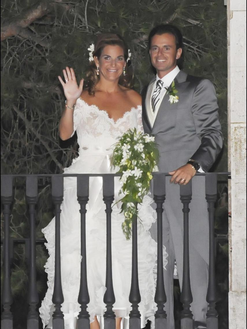 Santacana y Sánchez Vicario, el día de su boda.