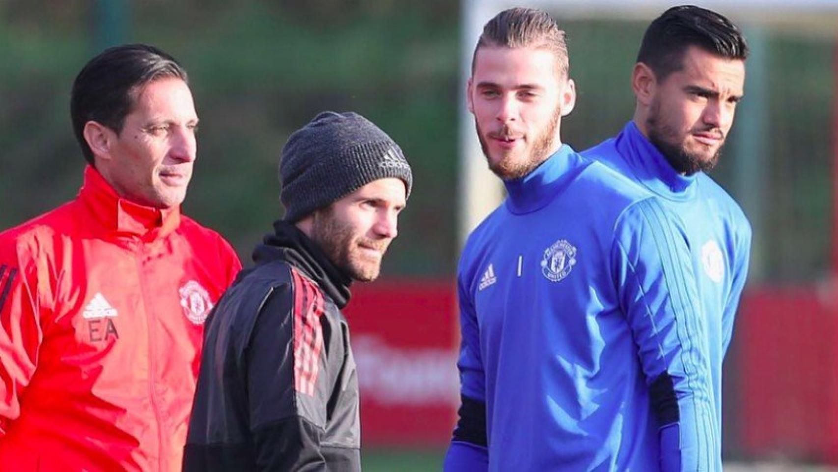 Mata junto a De Gea. Foto Instagram (@juanmatagarcia)