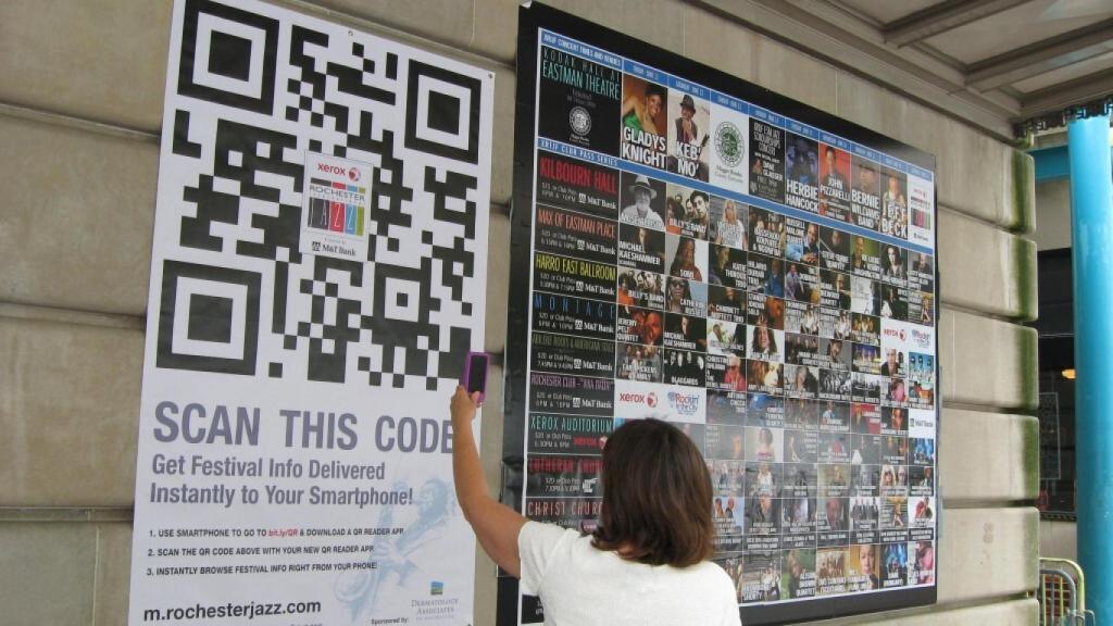 Código QR en comercio.