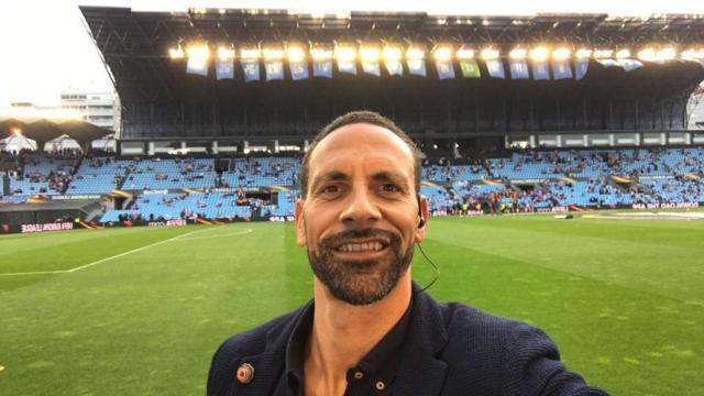 Ferdinand en Balaídos. Foto: Twitter (@rioferdy5)