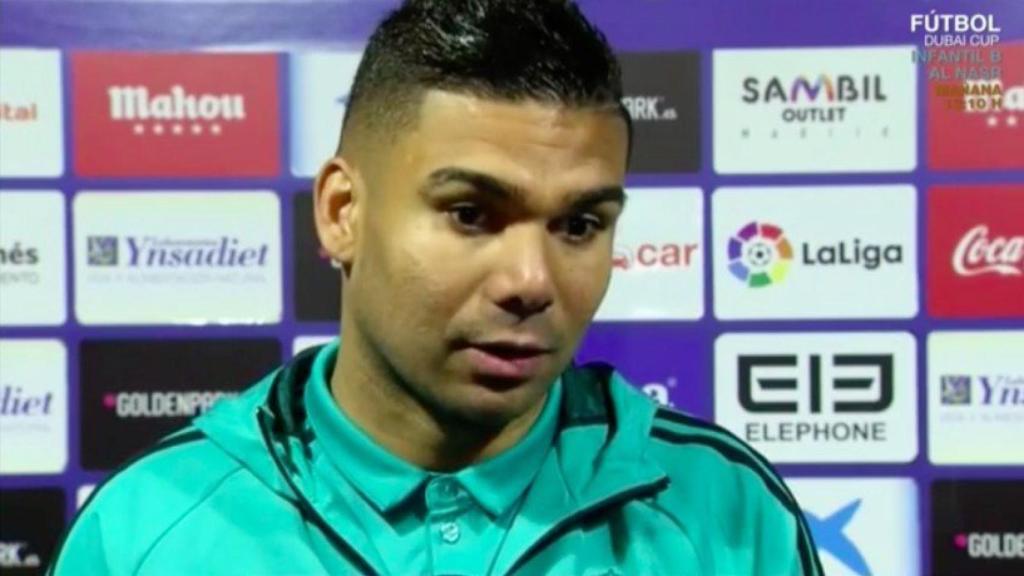 Casemiro en zona mixta