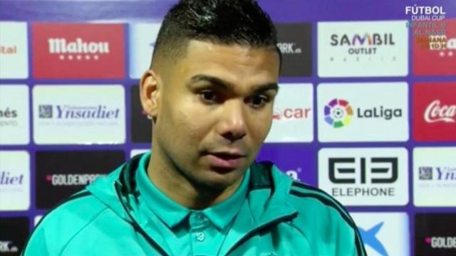 Casemiro en zona mixta