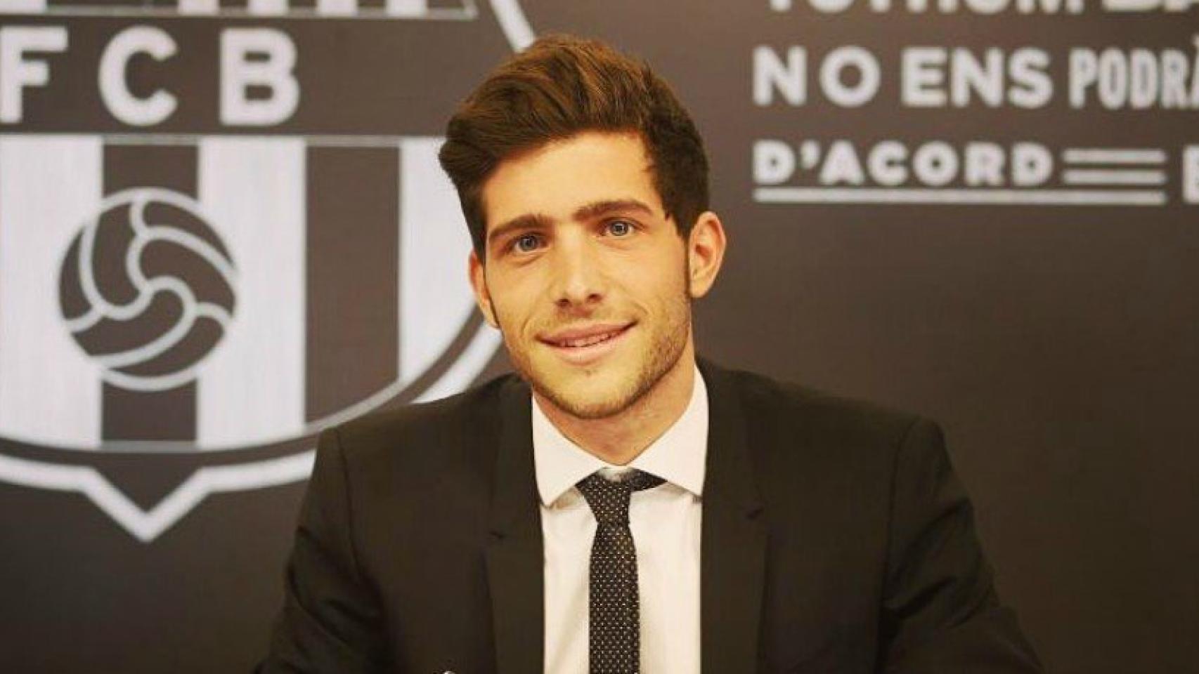 Sergi Roberto, en su acto de renovación. Foto. Instagram (@fcbarcelona)