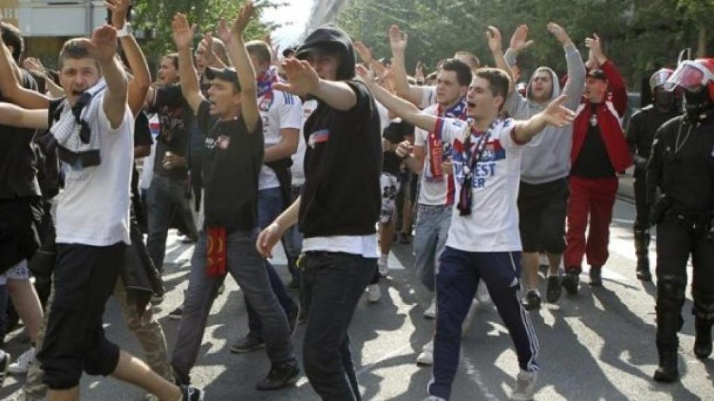 Ultras del Olympique de Lyon.