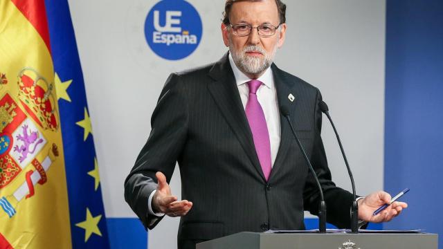 El presidente del Gobierno, durante la rueda de prensa del Consejo Europeo