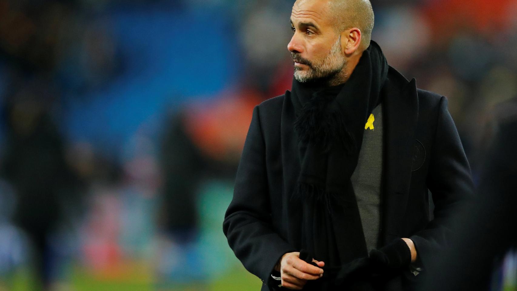 Guardiola, durante el partido de Champions League frente al Basilea.