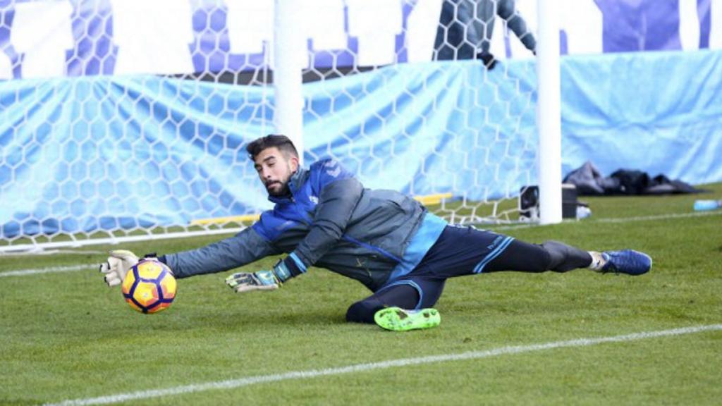 Pacheco en un entrenamiento con el Alavés. Foto: deportivoalaves.com