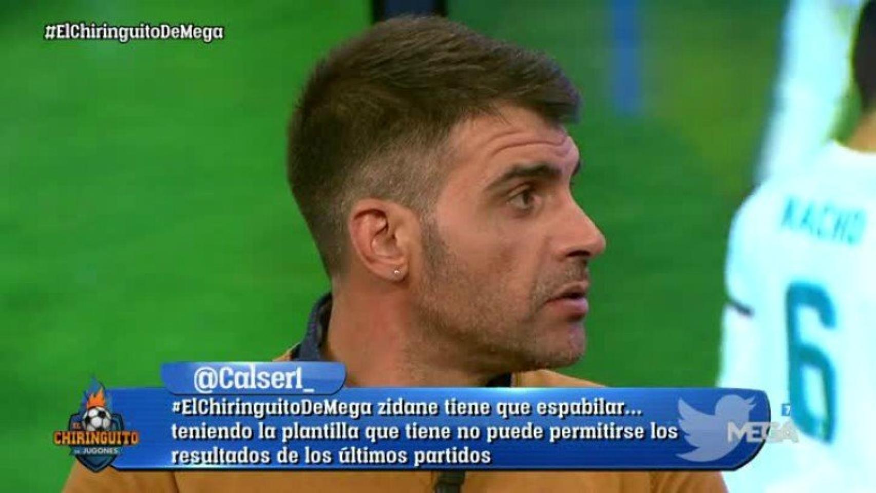 Óscar Pereiro, en El Chiringuito. Foto: Twitter (@elchiringuitotv)