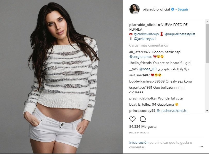 Pilar Rubio, radiante en Instagram poco antes de dar a luz a su tercer hijo con Ramos
