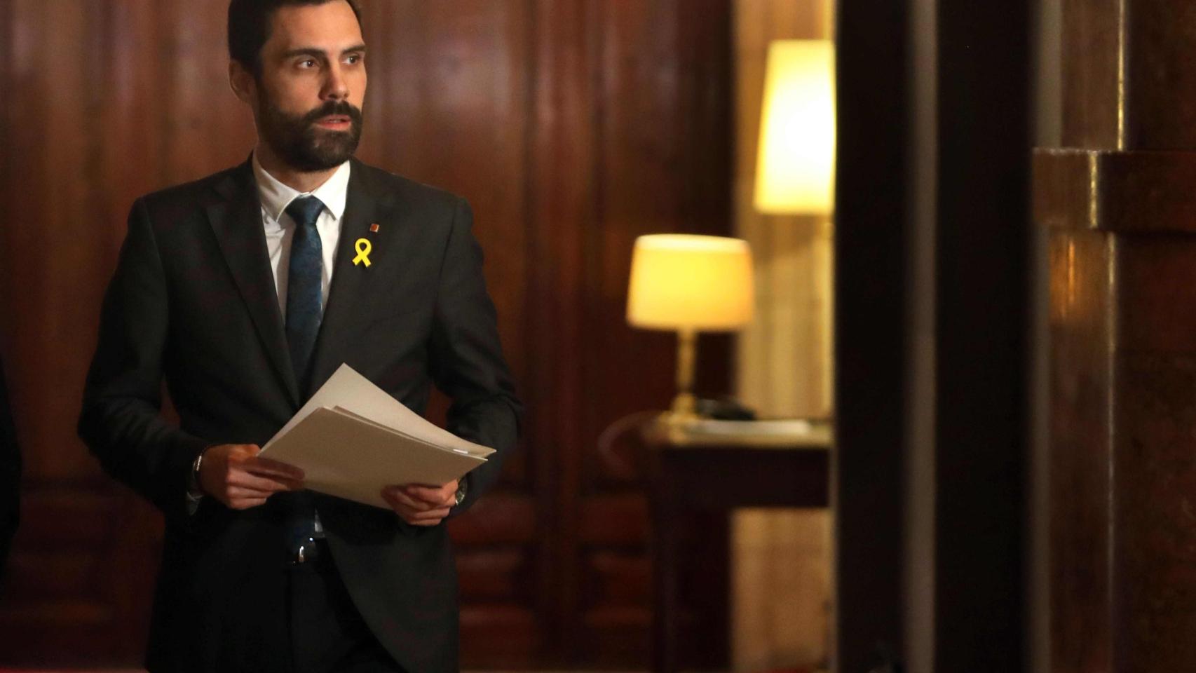 Roger Torrent, en el Parlament de Cataluña.