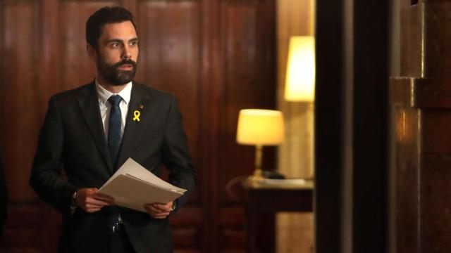 Roger Torrent, en el Parlament de Cataluña.