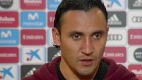 Keylor Navas, en zona mixta