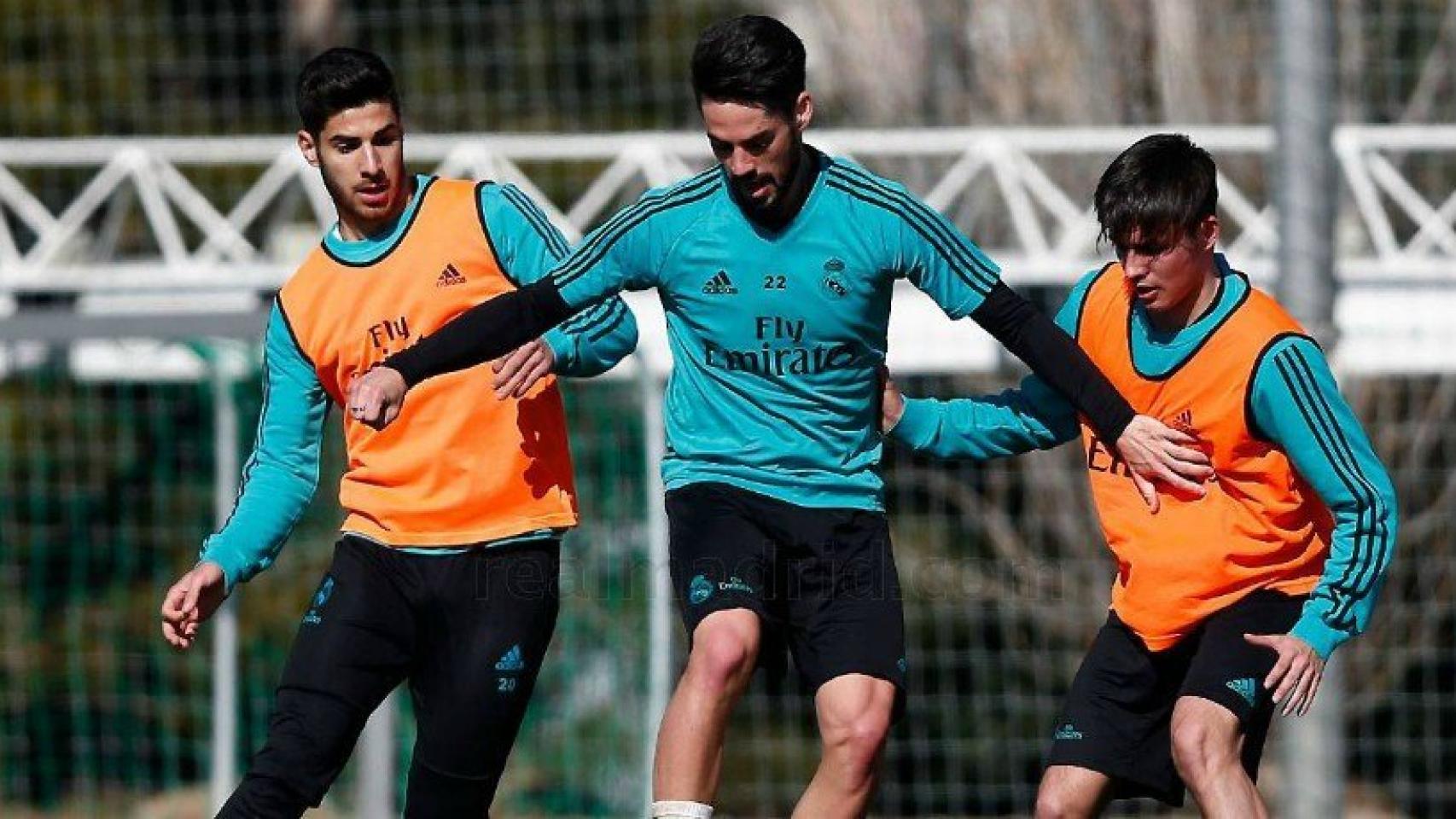 Asensio e Isco entrenan