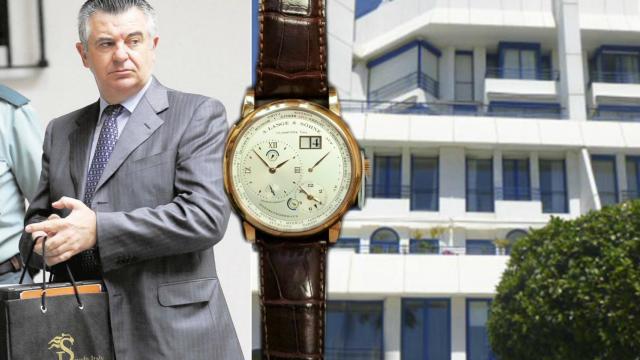 Juan Antonio Roca, uno de sus relojes y una de sus viviendas vendidas.