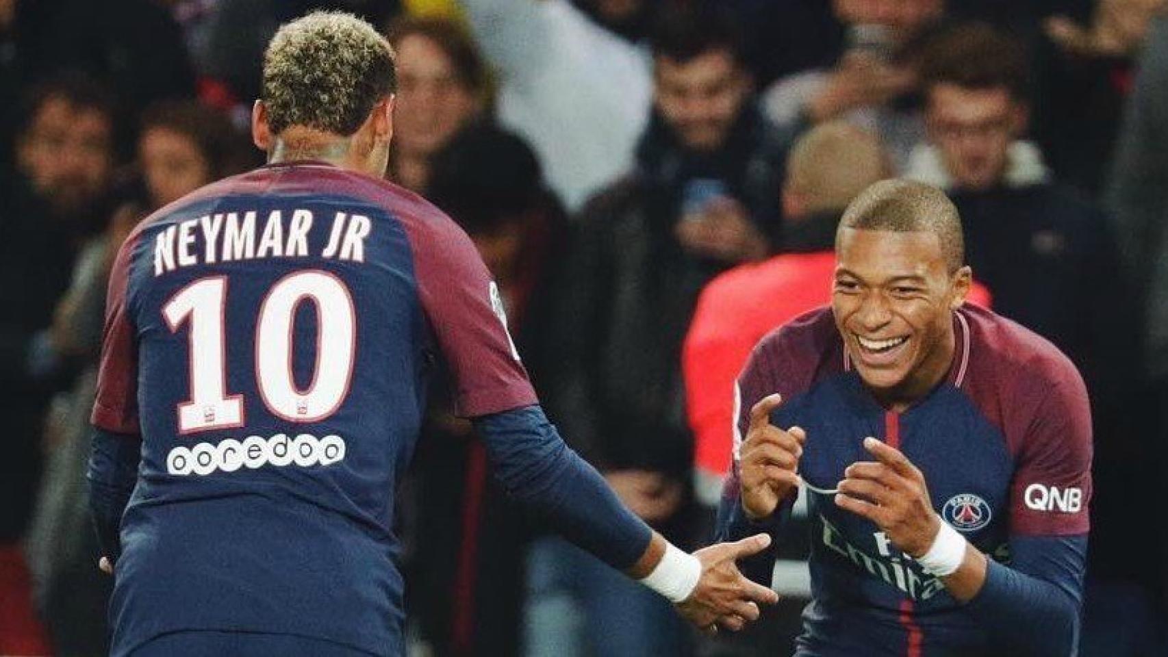 Mbappé y Neymar. Foto: Twitter (@KMbappe)